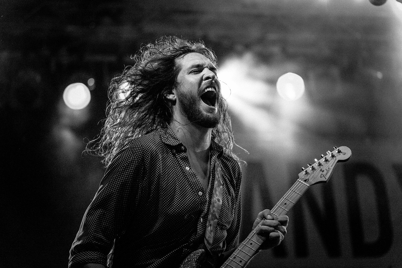 Guitarist performing live with a band in Australia